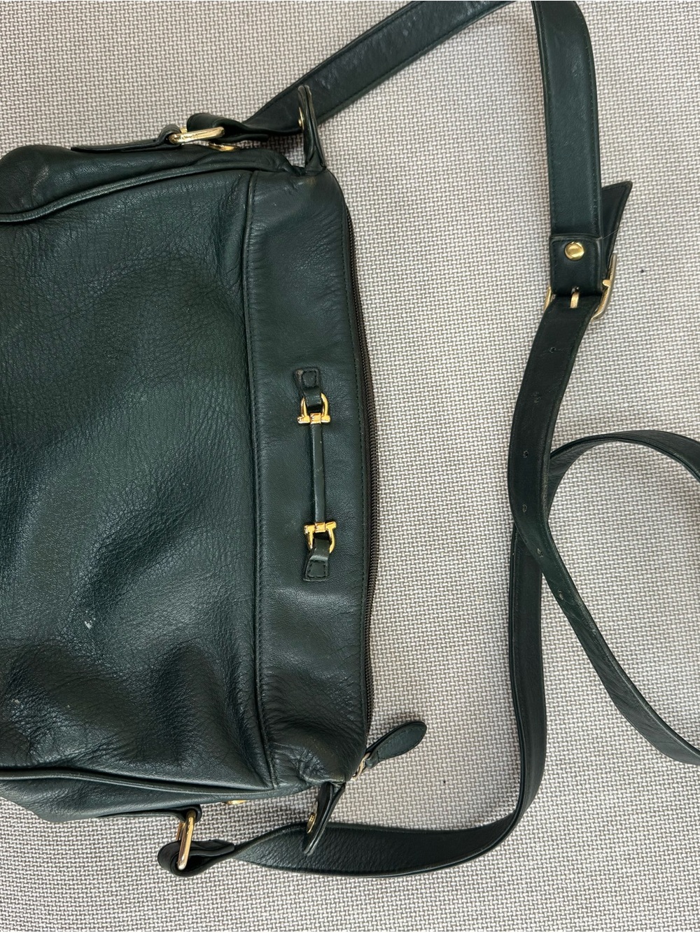 Vintage Etienne Aigner Green Leather Crossbody Bag